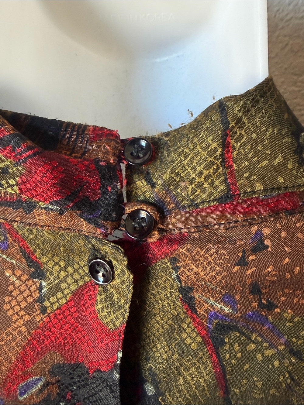 Vintage Eva Laurel New York Women’s 12 Long Sleeve Blouse Abstract 1980’s Cowl - Picture 7 of 9
